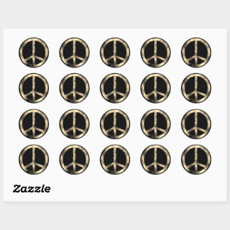 Sepia Peace Sign Stickers