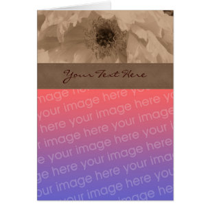Sepia Peony Flower Photo Card