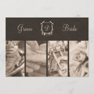 Sepia Photography Biker Wedding Invitation
