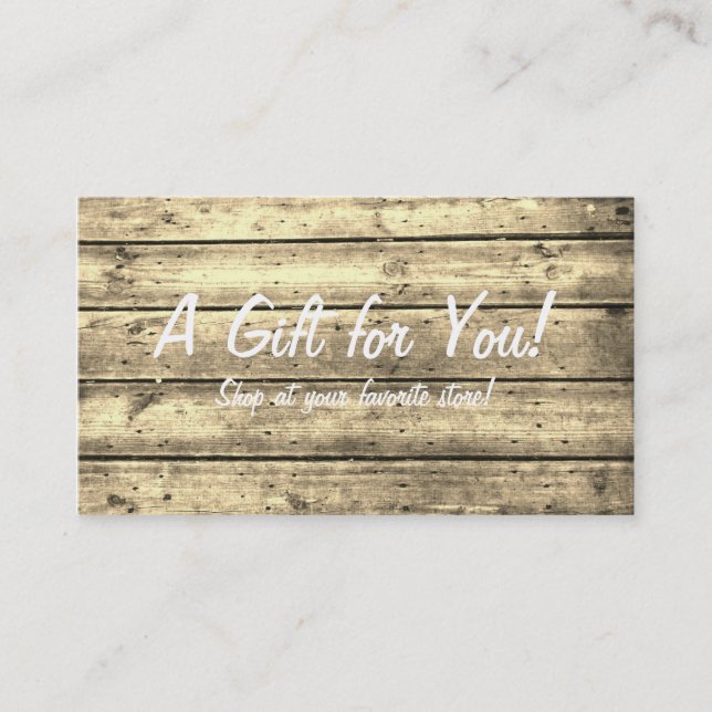 Sepia Planked Gift Card (Front)