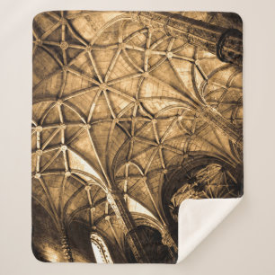 Sepia Portuguese Architecture Sherpa Blanket