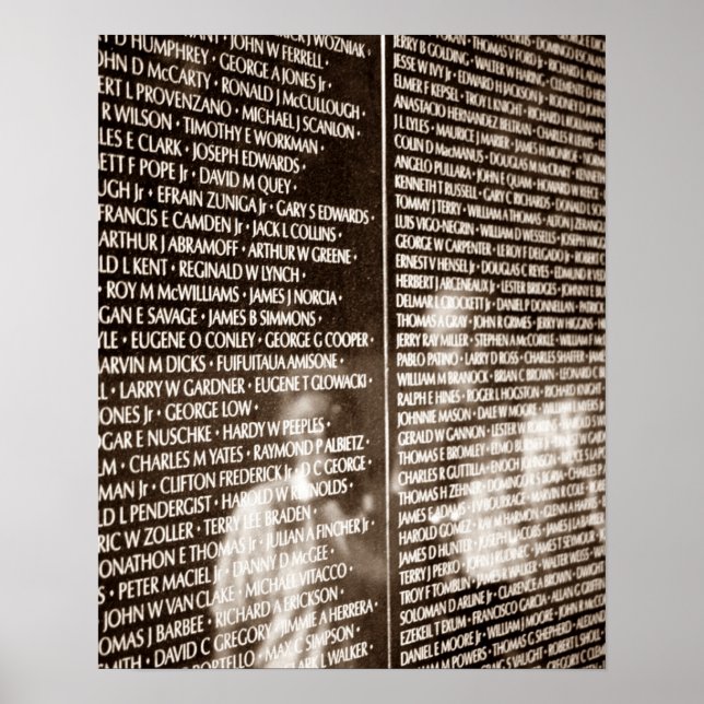 Sepia POSTER Reflections In The Wall Vietnam War (Front)