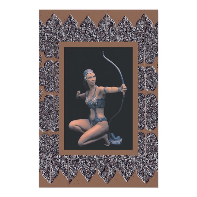 Sepia Poster with Artemis Sculpture (Front)