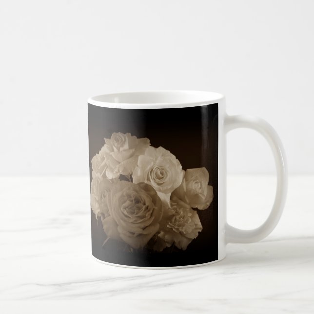 Sepia Rose Bouquet Coffee Mug (Right)