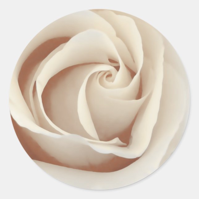 Sepia Rose Classic Round Sticker (Front)