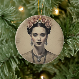 Sepia Rose Queen Vintage Ornament