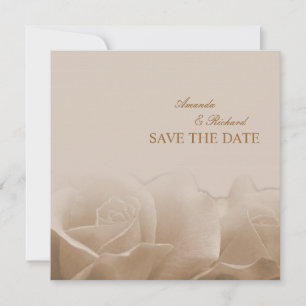 Sepia Roses - save the date announcement