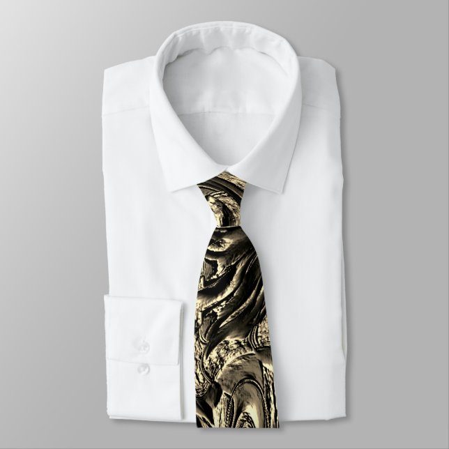 Sepia rough texture with notch relief tie (Tied)