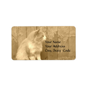 Sepia Sahara (cat) Address labels
