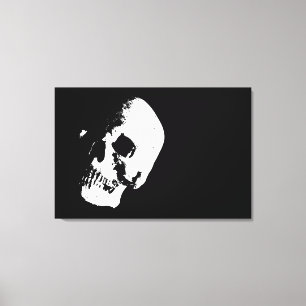 Sepia Skull Pop Art Wrapped Canvas - 3 Canvases Se