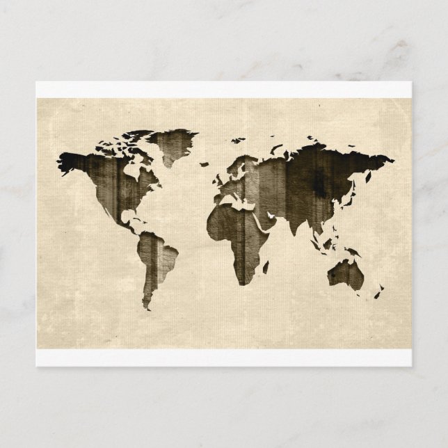 Sepia Stripes Map Postcard (Front)