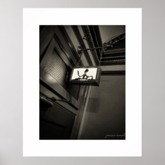 Sepia Theatre Ladies Room Sign Poster Print