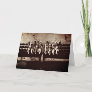 Sepia-tinted Sancturay Candles in Older Church Card