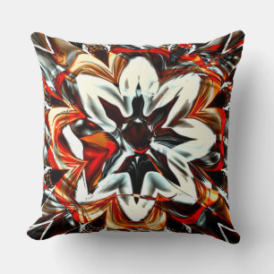 Sepia to white flower surrounded by reddish golden cushion