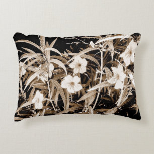 Sepia Tone Mexican Petunias Decorative Cushion