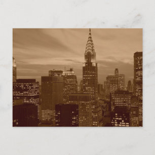 Sepia Tone New York City Postcard