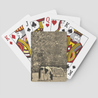Sepia Tone Photo of Horse Playing Cards