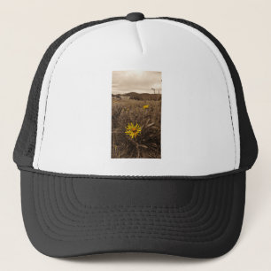 Sepia tone Yellow wildflowers Trucker Hat