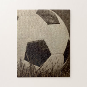 Sepia Toned Soccer Ball Jigsaw Puzzle