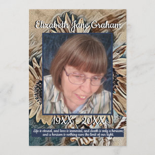 Sepia Toned Sunflower Art   Photo   Funeral Program