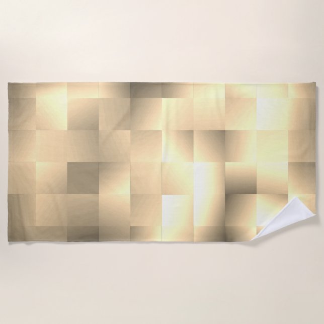   Sepia Tones in a Square Pattern Beach Towel (Front)