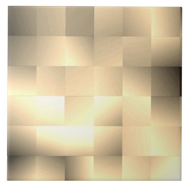   Sepia Tones in a Square Pattern Ceramic Tile (Front)
