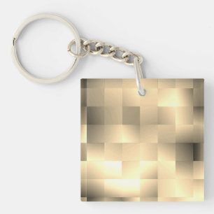 Sepia Tones in a Square Pattern Key Ring