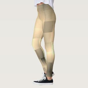 Sepia Tones in a Square Pattern Leggings
