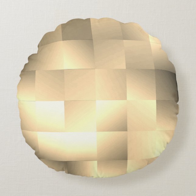   Sepia Tones in a Square Pattern Round Cushion (Front)