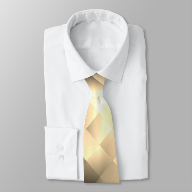   Sepia Tones in a Square Pattern Tie (Tied)