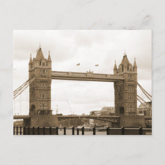 Sepia Tower Bridge Postcard