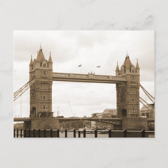 Sepia Tower Bridge Postcard (Front)