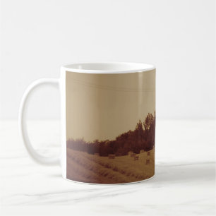 Sepia Tractor Bailing Hay Coffee Mug
