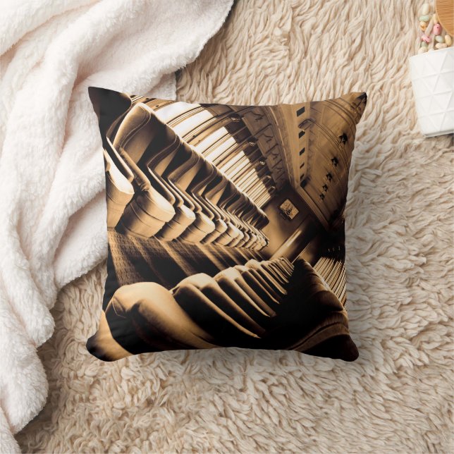 Sepia Train Seats  Cushion (Blanket)