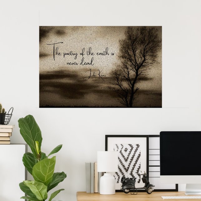 Sepia Tree Keats Poetry Poster (Home Office)