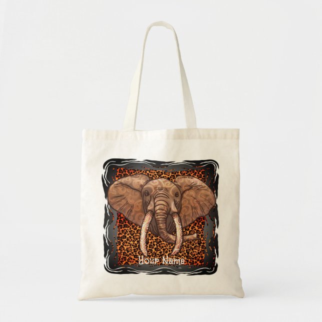 Sepia Tribal Elephant tote bag (Front)
