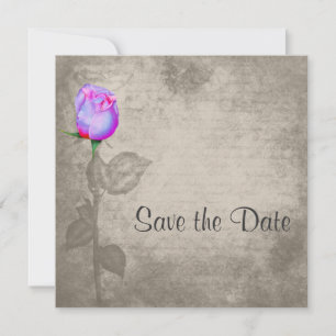 Sepia Vintag Spot Colour Rose Save the Date Weddin