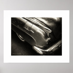 Sepia Vintage Buick Roadmaster Tail Fin Poster