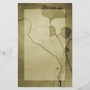 Sepia Vintage Leaf Stationery
