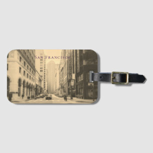 Sepia Vintage San Francisco Downtown  Luggage Tag