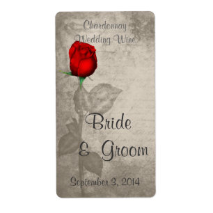 Sepia Vintage Spot Colour Red Rosebud Wedding Wine