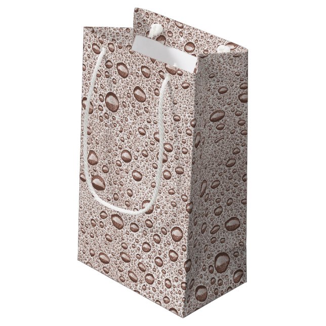 Sepia water droplets small gift bag (Back Angled)