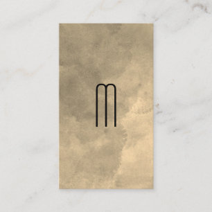 Sepia Watercolor Monogram Business Card