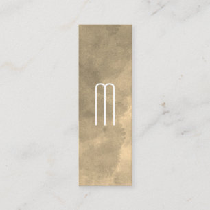 Sepia Watercolor Monogram Mini Business Card