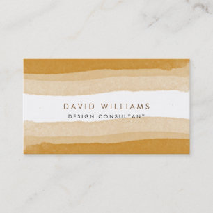 Sepia Watercolor Splatter Cute Artist Beach Sand Business Card