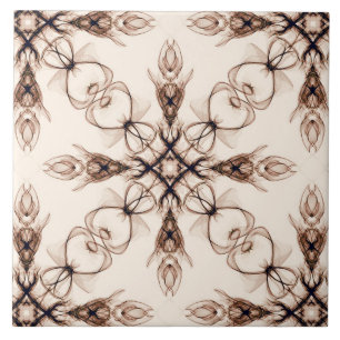 Sepia Woodland Brown Fractal Art Ceramic Tile
