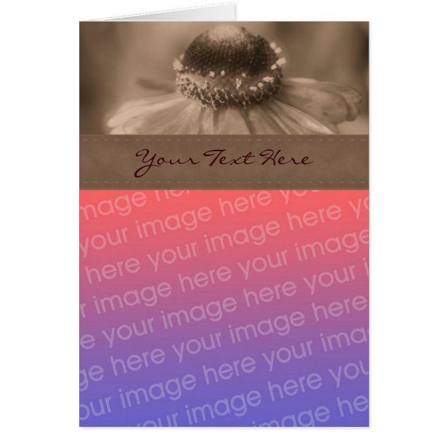 Sepia Zinnia Flower Photo Card (Front)