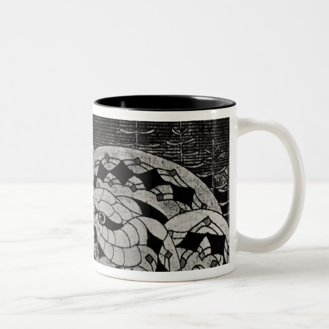 Seppo Llmarinen Ploughing the Field of Snakes Two-Tone Coffee Mug (Right)