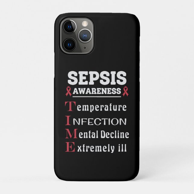 Sepsis Awareness T.I.M.E. Guide Case-Mate iPhone Case (Back)