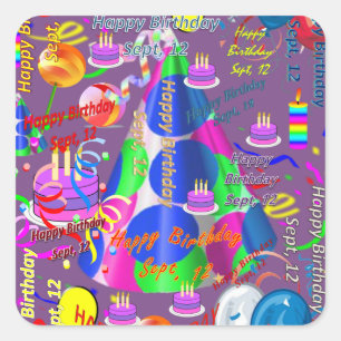 Sept, 12 Kids Birthday Stickers